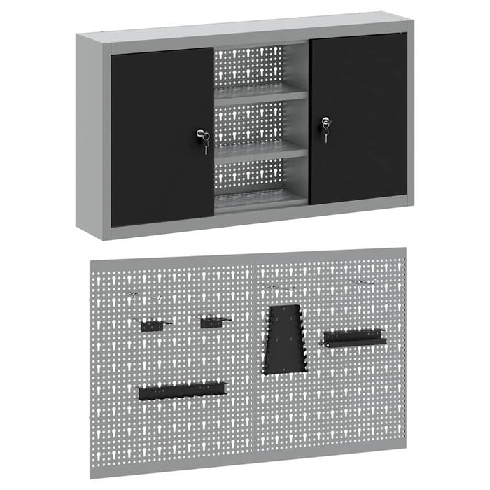 Set dulap de unelte 3 buc. Negru Oțel vopsit electrostatic - WALTI WALTI
