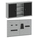 Set dulap de unelte 3 buc. Negru Oțel vopsit electrostatic - WALTI WALTI