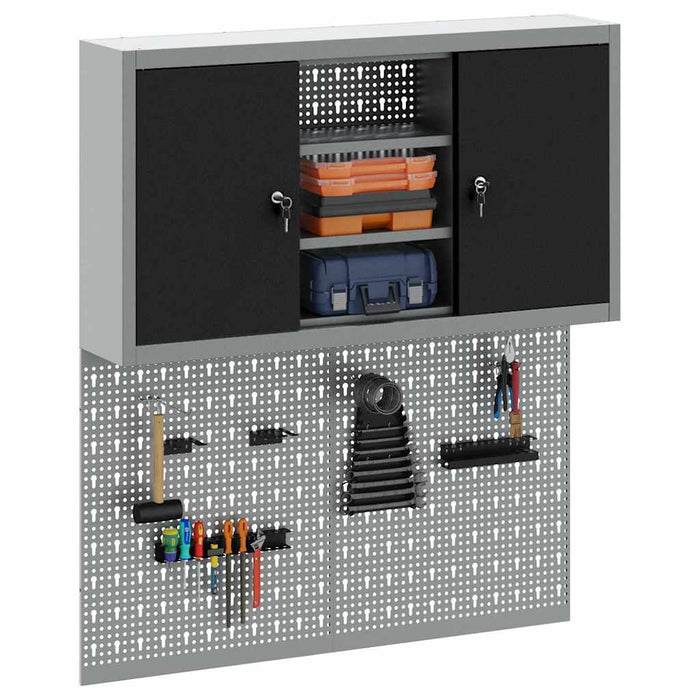 Set dulap de unelte 3 buc. Negru Oțel vopsit electrostatic - WALTI WALTI