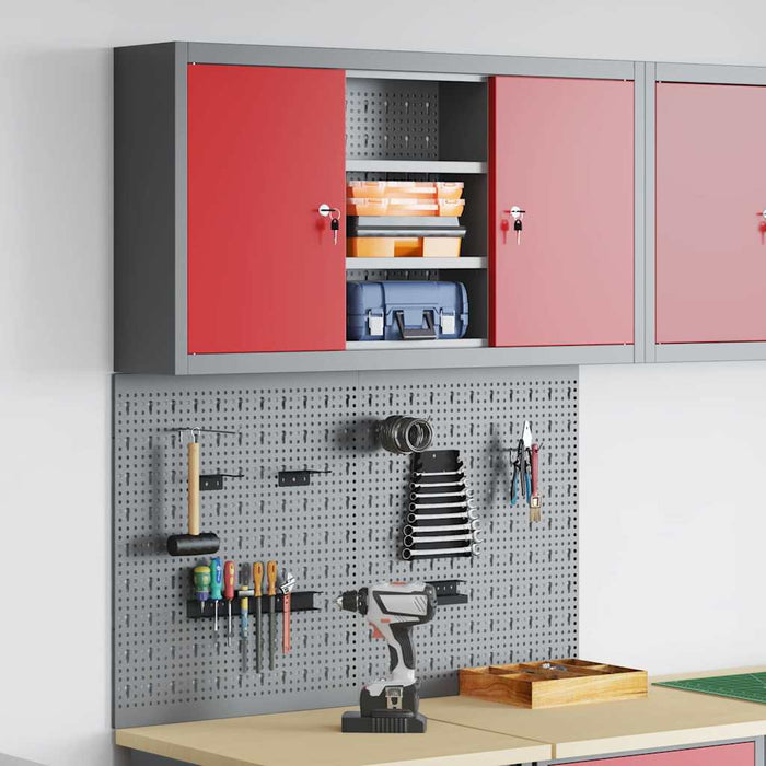 Set dulap de unelte 3 buc. Roșu Oțel vopsit electrostatic WALTI