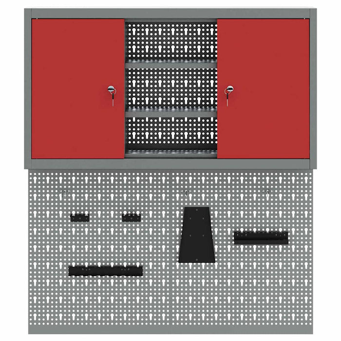 Set dulap de unelte 3 buc. Roșu Oțel vopsit electrostatic WALTI