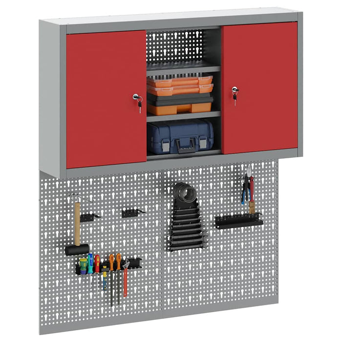 Set dulap de unelte 3 buc. Roșu Oțel vopsit electrostatic WALTI