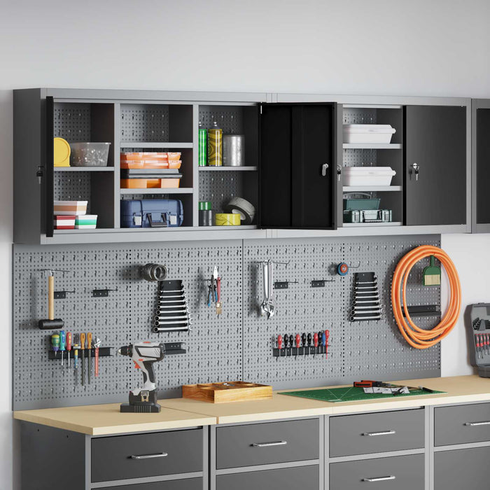 Set dulap de unelte 4 buc. Negru Oțel vopsit electrostatic - WALTI WALTI