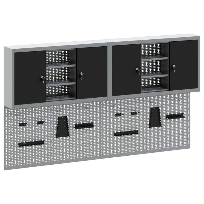 Set dulap de unelte 4 buc. Negru Oțel vopsit electrostatic - WALTI WALTI