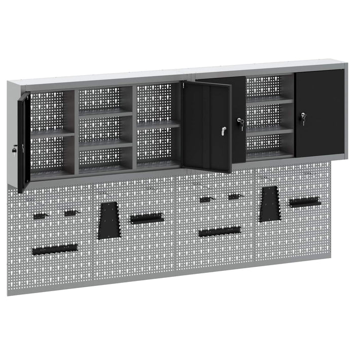 Set dulap de unelte 4 buc. Negru Oțel vopsit electrostatic - WALTI WALTI