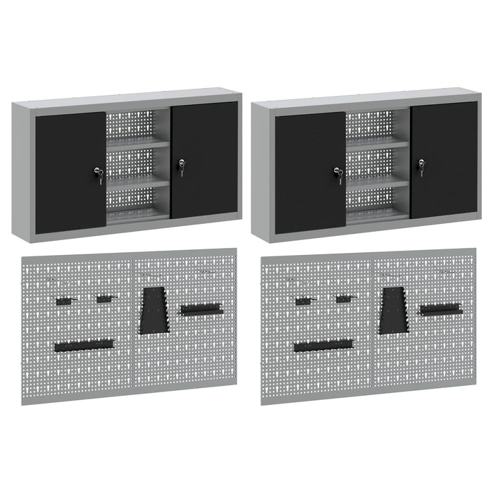 Set dulap de unelte 4 buc. Negru Oțel vopsit electrostatic - WALTI WALTI