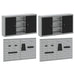 Set dulap de unelte 4 buc. Negru Oțel vopsit electrostatic - WALTI WALTI