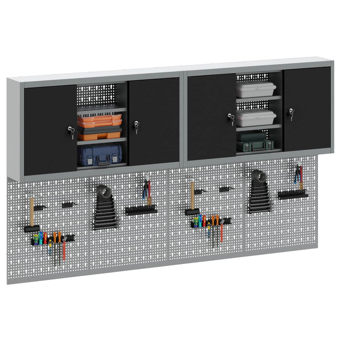 Set dulap de unelte 4 buc. Negru Oțel vopsit electrostatic - WALTI WALTI
