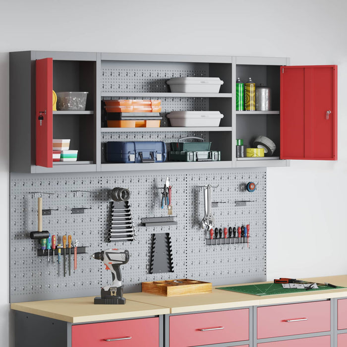 Set dulap de unelte 4 buc. Roșu Oțel vopsit electrostatic WALTI