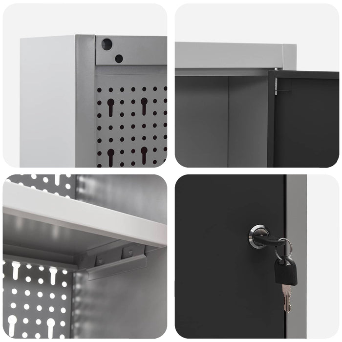 Set dulap de unelte 6 buc. Negru Oțel vopsit electrostatic WALTI
