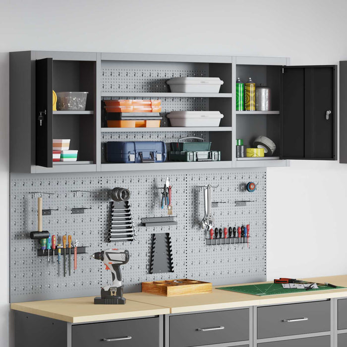 Set dulap de unelte 6 buc. Negru Oțel vopsit electrostatic WALTI