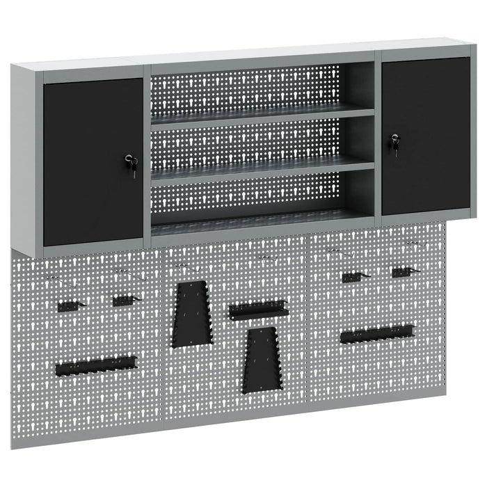 Set dulap de unelte 6 buc. Negru Oțel vopsit electrostatic WALTI