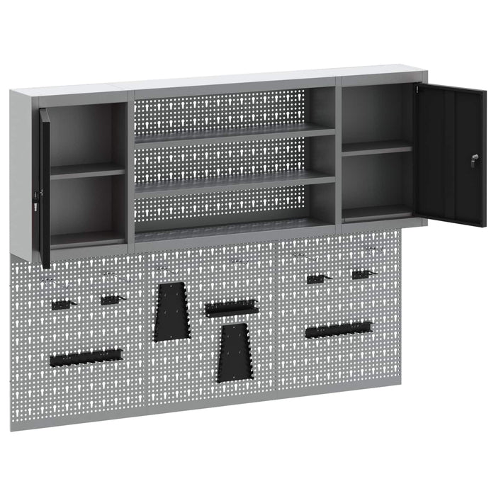 Set dulap de unelte 6 buc. Negru Oțel vopsit electrostatic WALTI