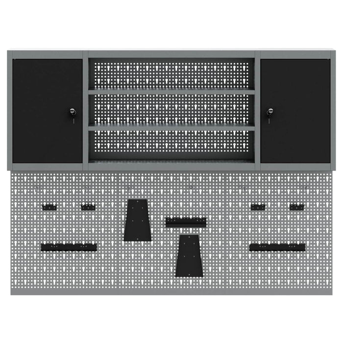 Set dulap de unelte 6 buc. Negru Oțel vopsit electrostatic WALTI