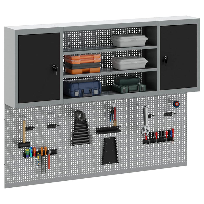 Set dulap de unelte 6 buc. Negru Oțel vopsit electrostatic WALTI