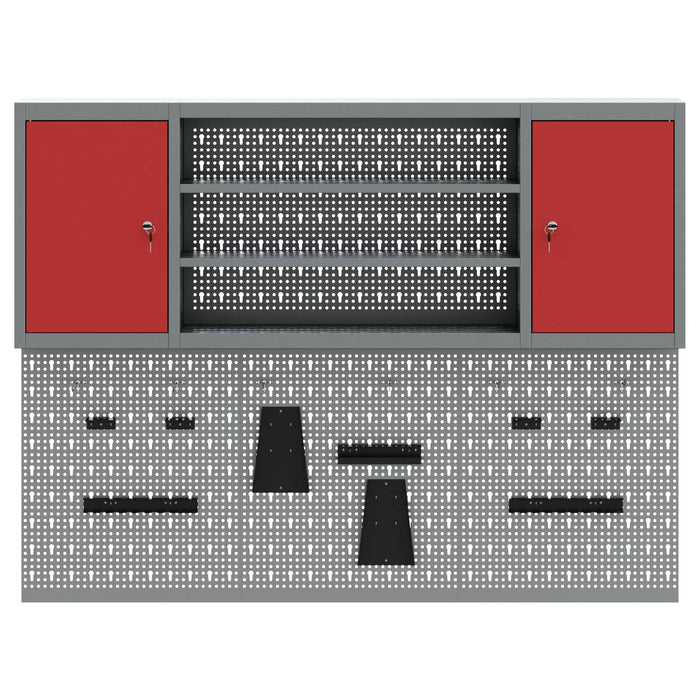 Set dulap de unelte 6 buc. Roșu Oțel vopsit electrostatic WALTI