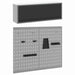 Set dulap de unelte 3 pcs Negru Oțel vopsit electrostatic - WALTI WALTI