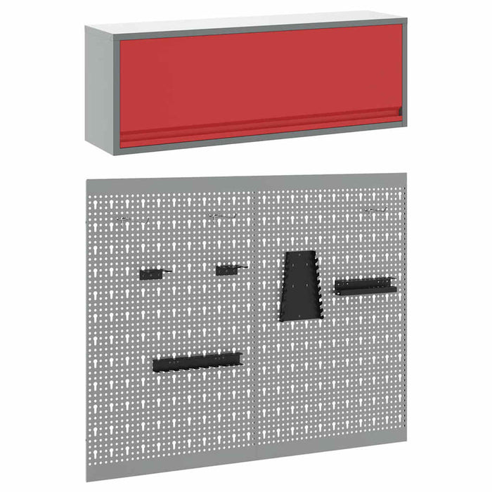 Set dulap de unelte 3 pcs Roșu Oțel vopsit electrostatic - WALTI WALTI
