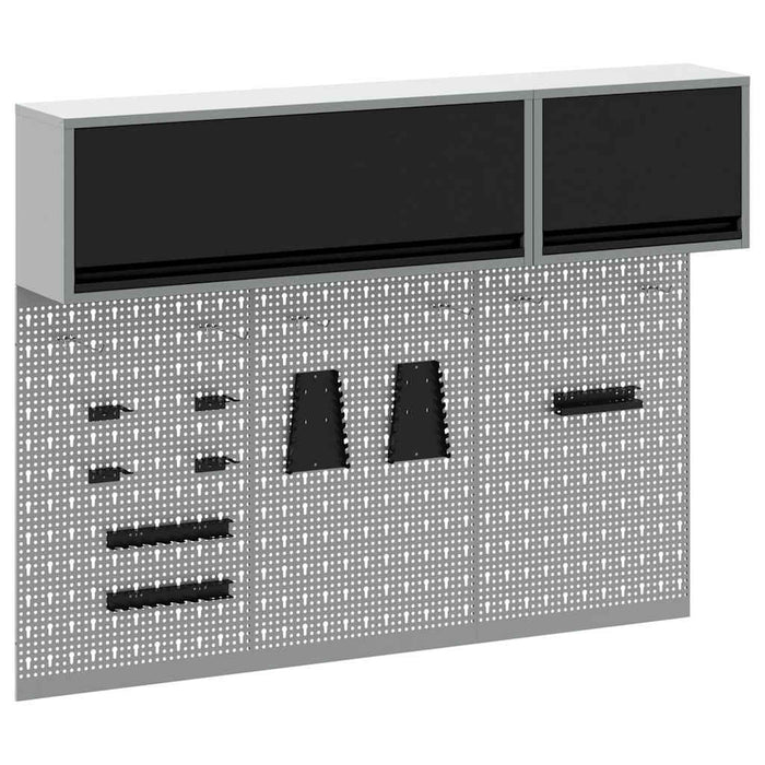 Set dulap de unelte 5 buc. Negru Oțel vopsit electrostatic WALTI