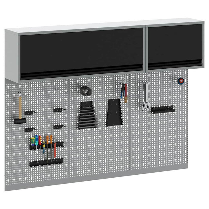 Set dulap de unelte 5 buc. Negru Oțel vopsit electrostatic WALTI