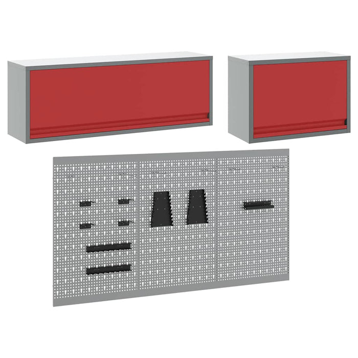 Set dulap de unelte 5 buc. Roșu Oțel vopsit electrostatic WALTI