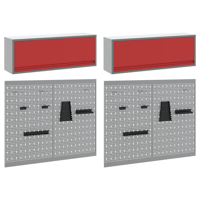 Set dulap de unelte 6 pcs Roșu Oțel vopsit electrostatic - WALTI WALTI