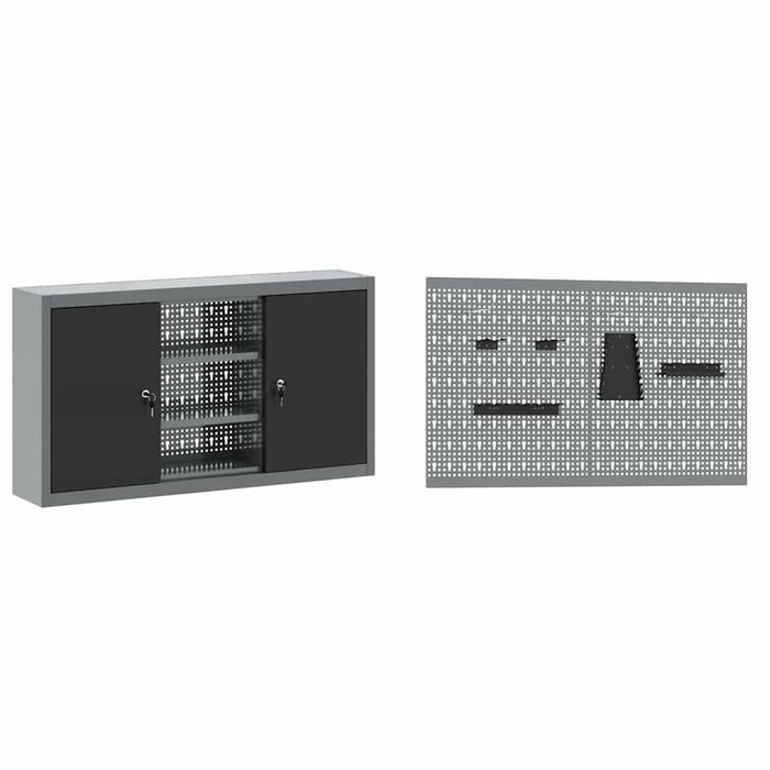 Set de dulapuri de lucru cu sertar cu raft Manual 5 pcs Negru - WALTI WALTI