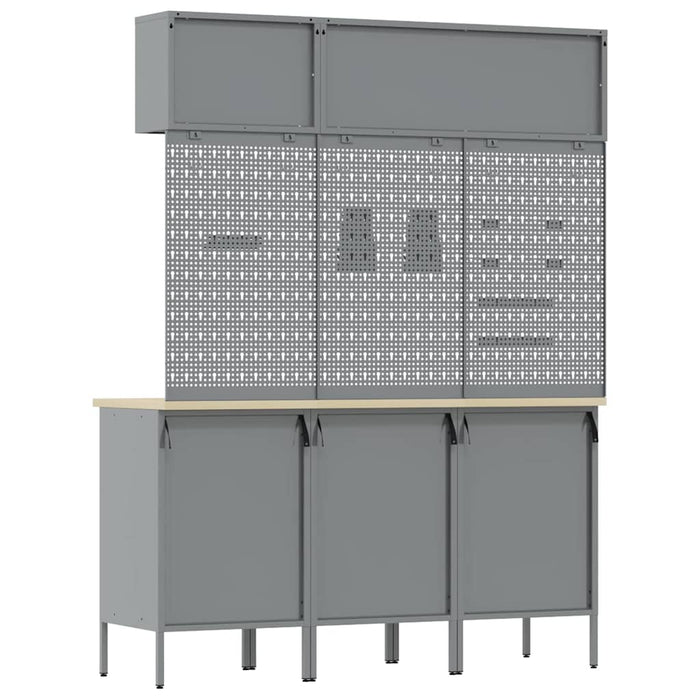 Set de dulapuri de lucru cu sertar cu depozitare 8 pcs Roșu WALTI
