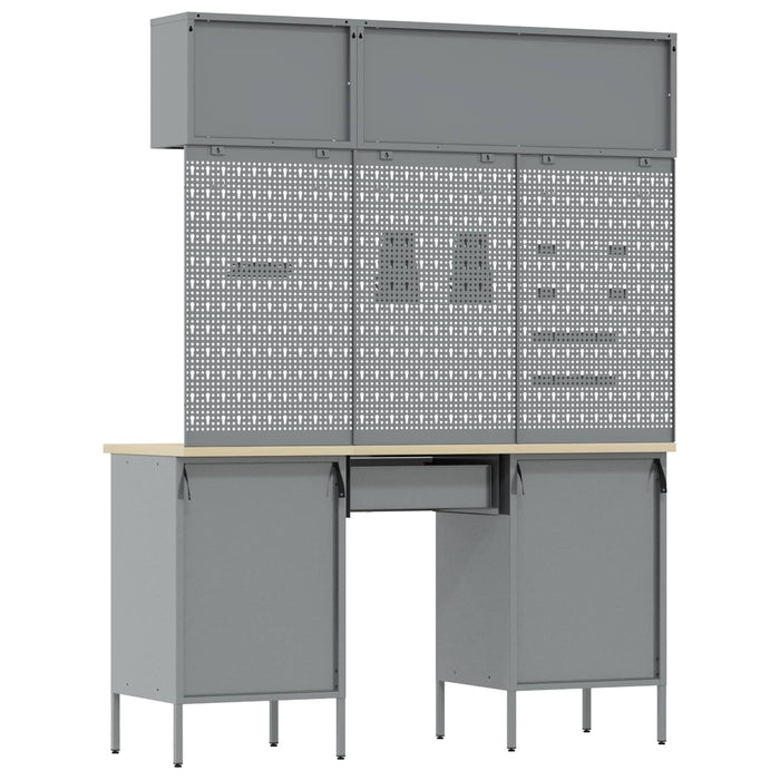 Set de dulapuri de lucru cu sertar cu depozitare 8 buc. Negru WALTI
