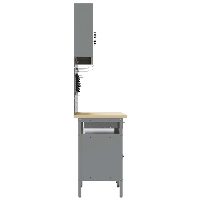 Set banc de lucru 8 buc. Roșu și gri Oțel vopsit electrostatic WALTI