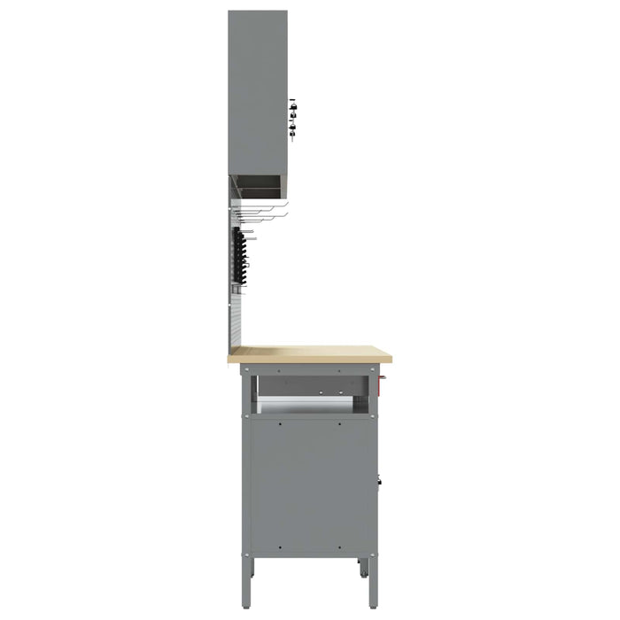 Set banc de lucru 8 buc. Roșu și gri Oțel vopsit electrostatic WALTI