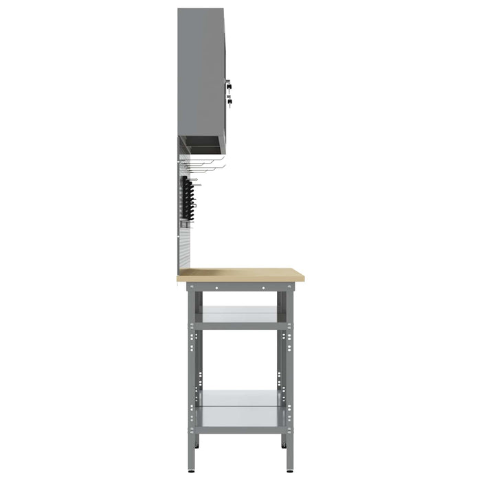 Set banc de lucru 8 buc. Negru și Gri Oțel vopsit electrostatic WALTI