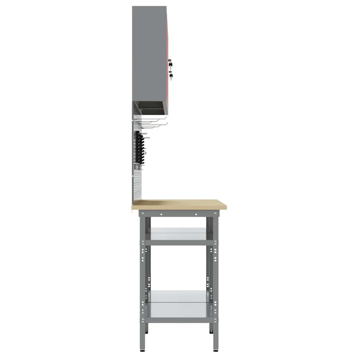 Set banc de lucru 8 buc. Roșu și gri Oțel vopsit electrostatic WALTI