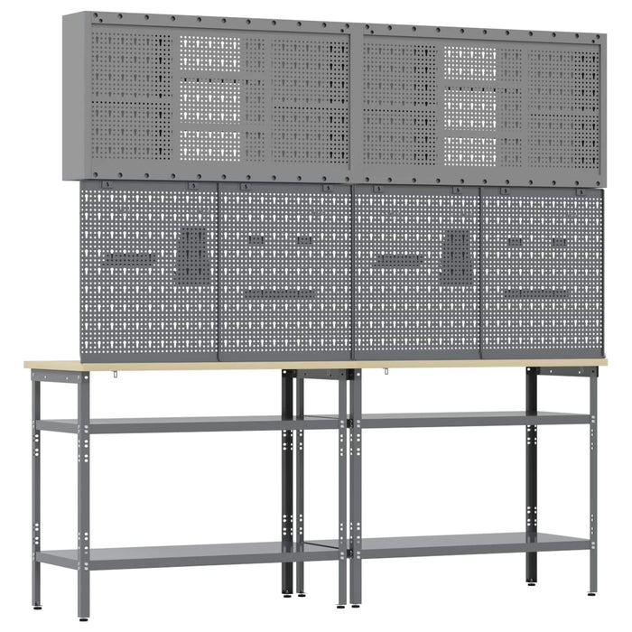 Set banc de lucru 8 buc. Negru și Gri Oțel vopsit electrostatic - WALTI WALTI