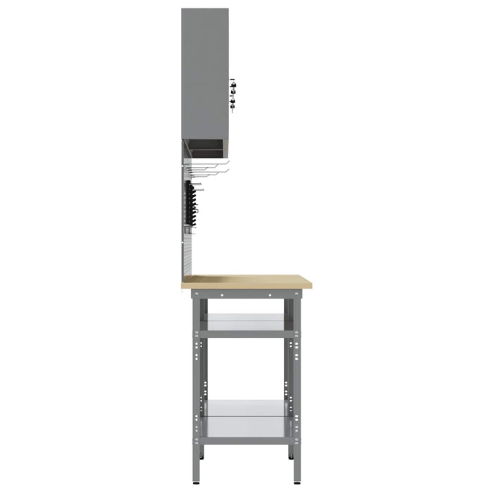 Set banc de lucru 8 buc. Roșu și gri Oțel vopsit electrostatic WALTI