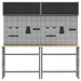 Set banc de lucru cu raft cu depozitare 8 pcs Gri Oțel - WALTI WALTI