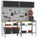 Set banc de lucru cu raft cu depozitare 8 pcs Gri Oțel - WALTI WALTI