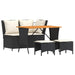 Set mobilier de grădină cu perne, 4 piese, negru, poliratan - WALTI WALTI