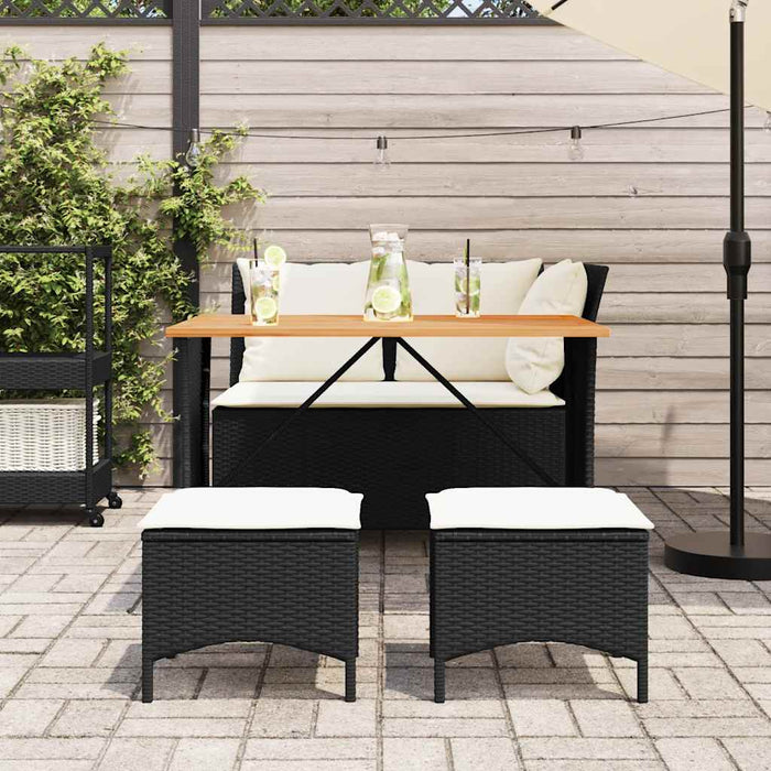Set mobilier de grădină cu perne, 4 piese, negru, poliratan - WALTI WALTI