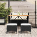 Set mobilier de grădină cu perne, 4 piese, negru, poliratan - WALTI WALTI