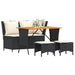 Set mobilier de grădină cu perne, 4 piese, negru, poliratan - WALTI WALTI