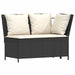 Set mobilier de grădină cu perne, 4 piese, negru, poliratan - WALTI WALTI
