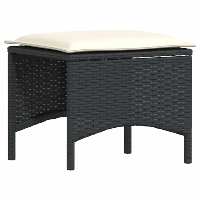 Set mobilier de grădină cu perne, 4 piese, negru, poliratan - WALTI WALTI