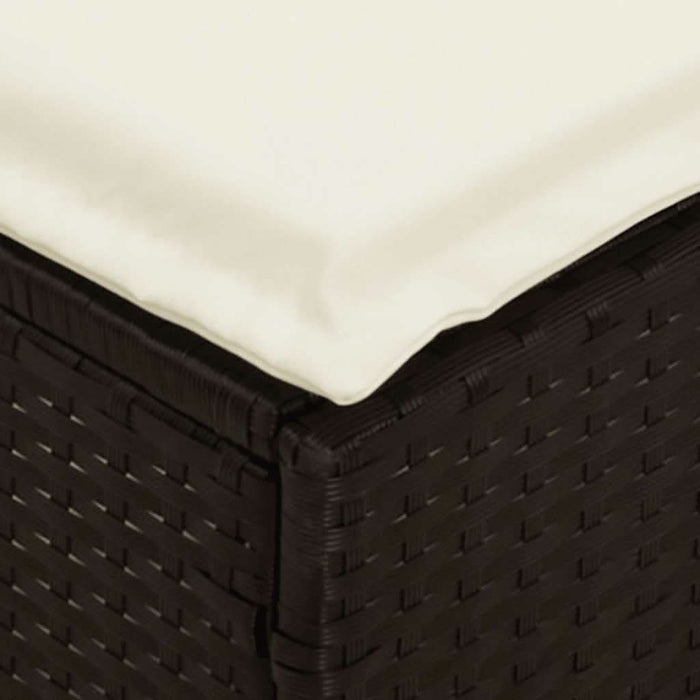 Set mobilier de grădină cu perne, 4 piese, negru, poliratan - WALTI WALTI