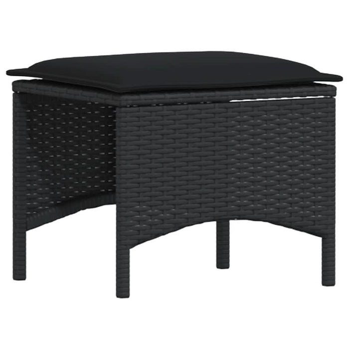 Set mobilier de grădină cu perne, 4 piese, negru, poliratan - WALTI WALTI