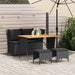 Set mobilier de grădină cu perne, 4 piese, negru, poliratan - WALTI WALTI