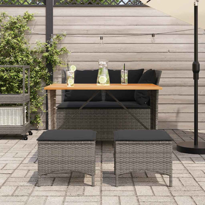 Set mobilier de grădină cu perne, 4 piese, gri, poliratan - WALTI WALTI