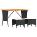 Set mobilier de grădină cu perne, 3 piese, negru, poliratan - WALTI WALTI