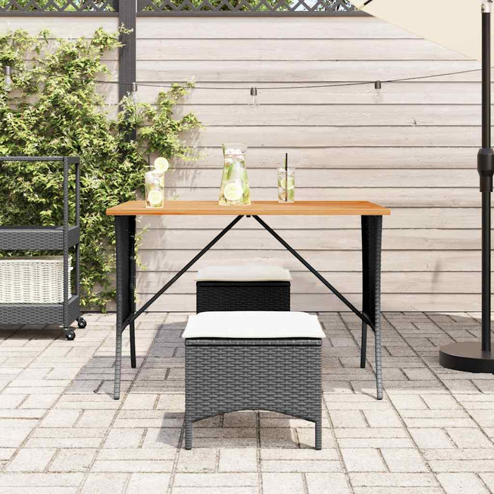 Set mobilier de grădină cu perne, 3 piese, negru, poliratan - WALTI WALTI