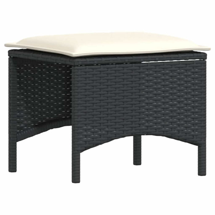 Set mobilier de grădină cu perne, 3 piese, negru, poliratan - WALTI WALTI